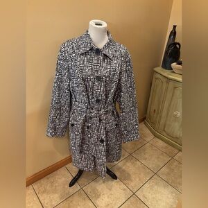Lane Bryant Black and White Women's Coat with Belt Size 22/24W